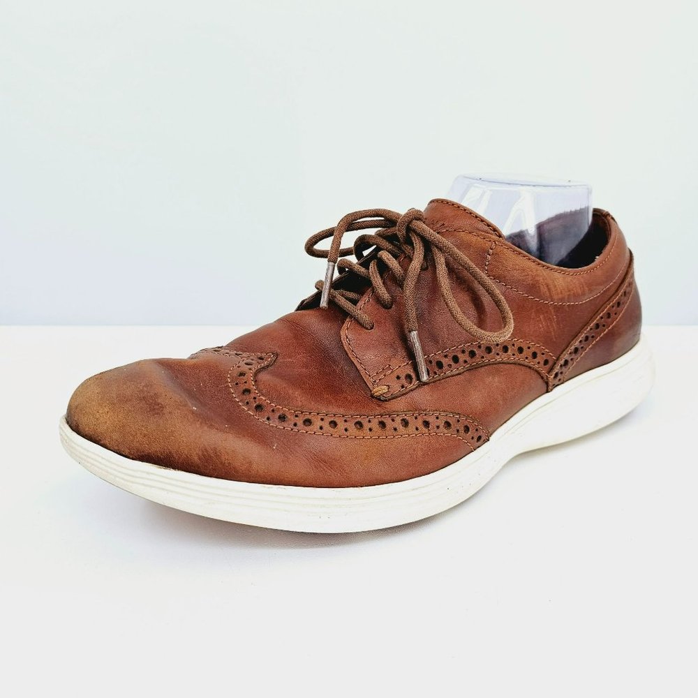 Cole Haan Grand OS Grandtour Wing Ox Derby Shoes 9 M Brown Leather Lace Up Comfy